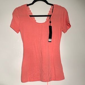 NWT BKE Coral Lace Up Back Blouse | XS